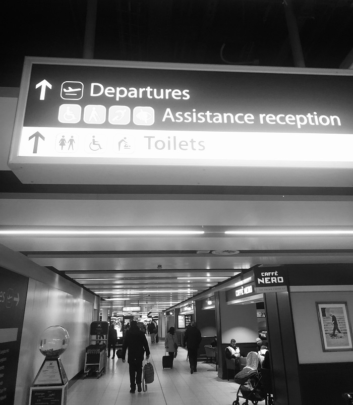Walk to Departures Gate at London Gatwick Airport